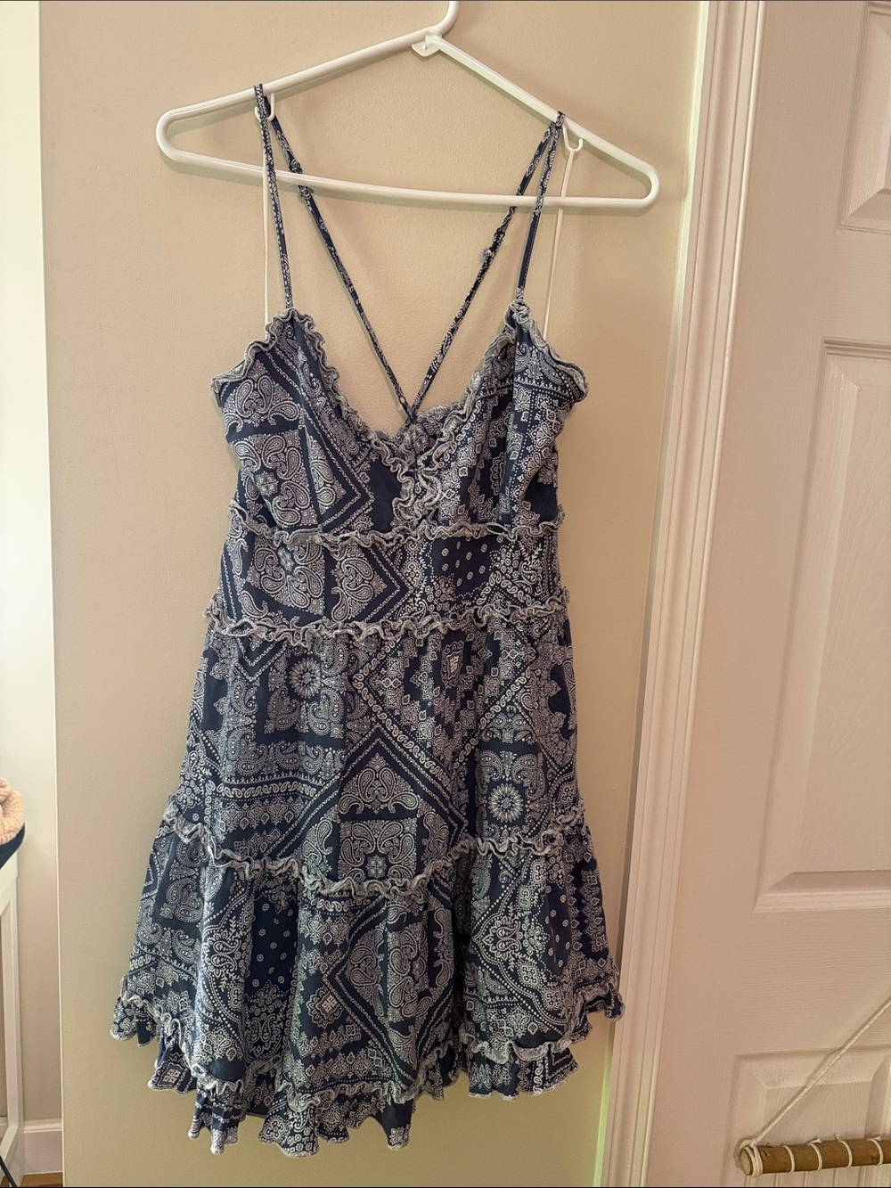 Altar’d State Blue Paisley Ruffle Sundress